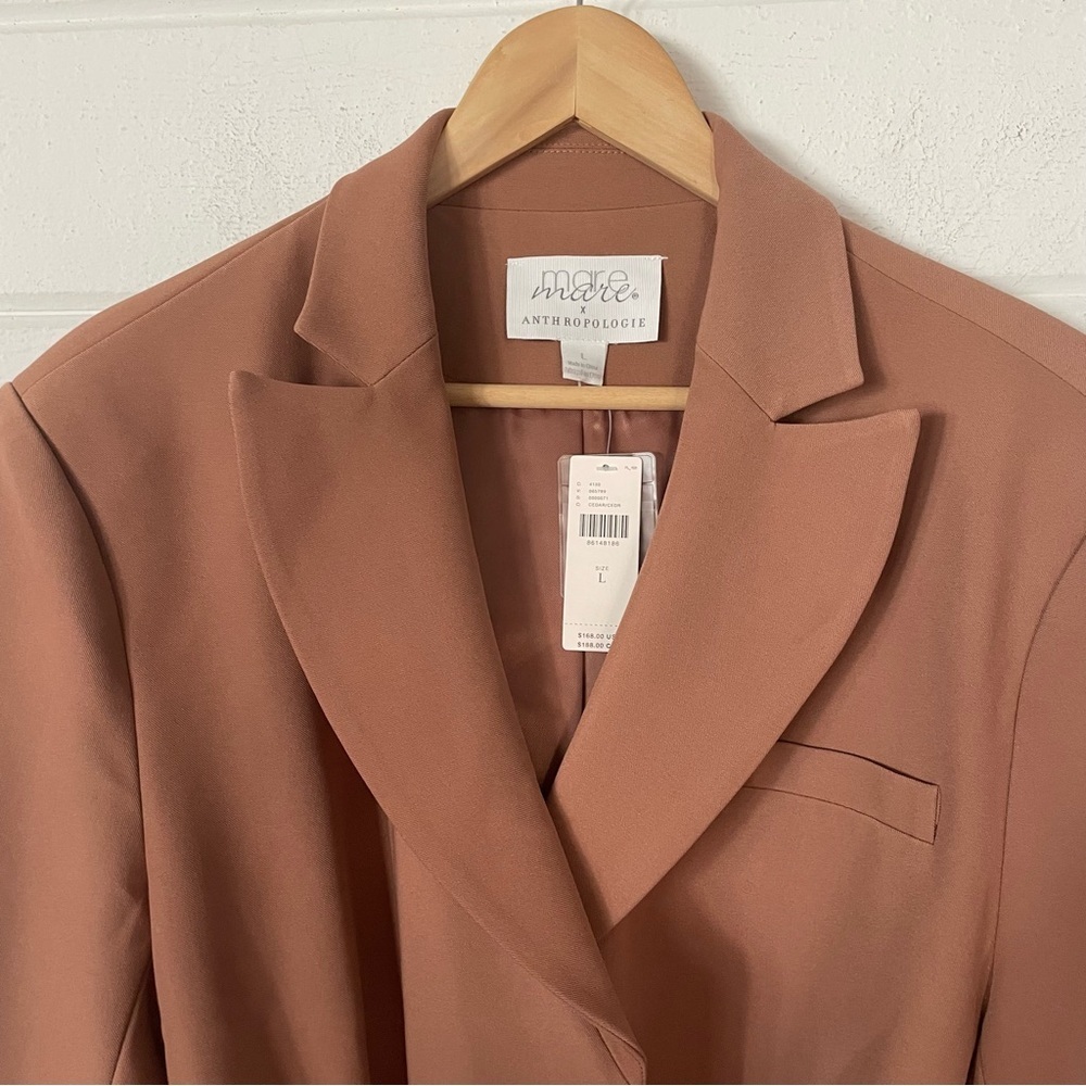 NWT Anthropologie Mare Mare Classic Tie Blazer Jacket Size Large - Extra Large - Picture 14 of 16